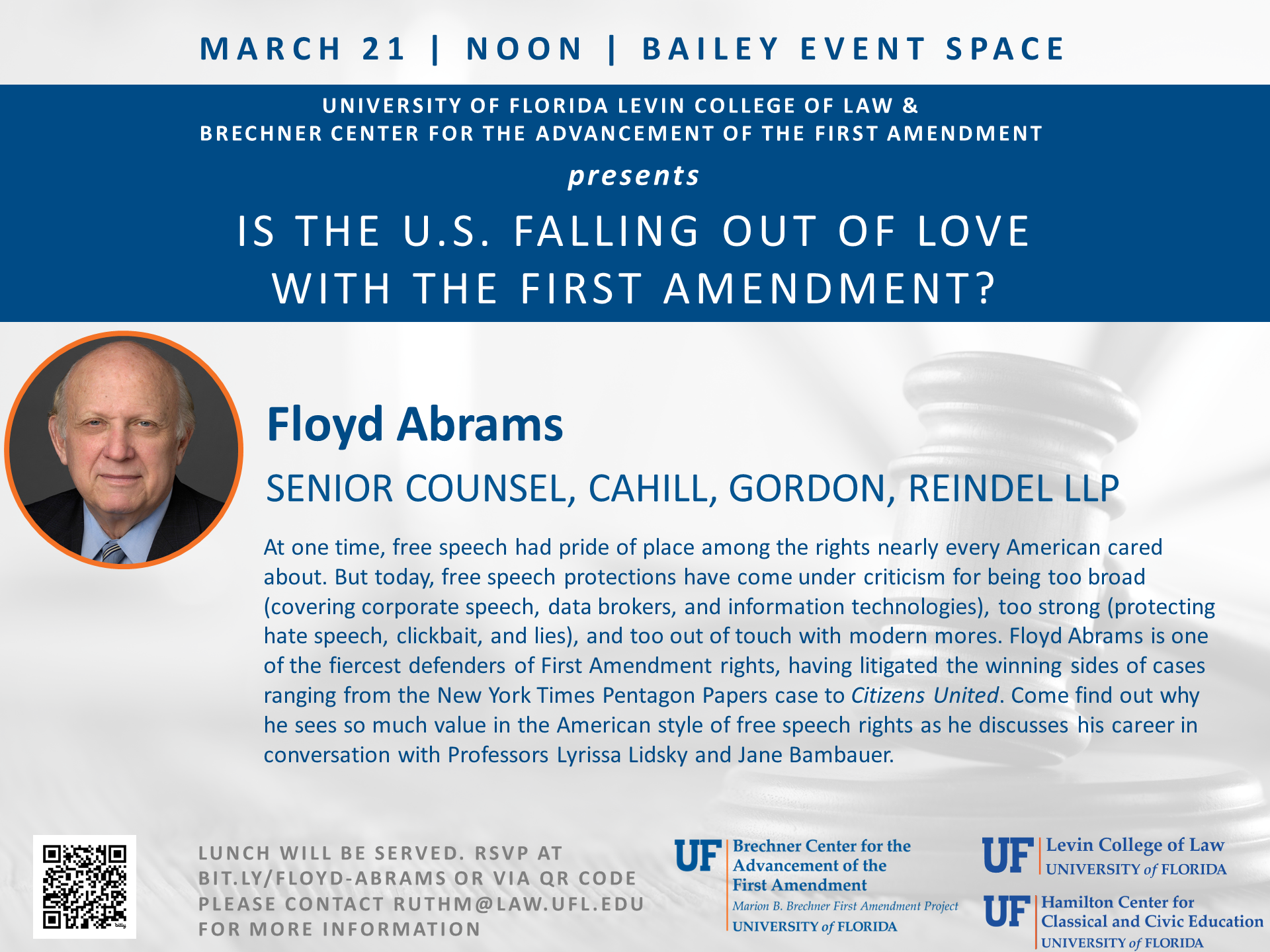Floyd Abrams University of Florida's Hamilton Center